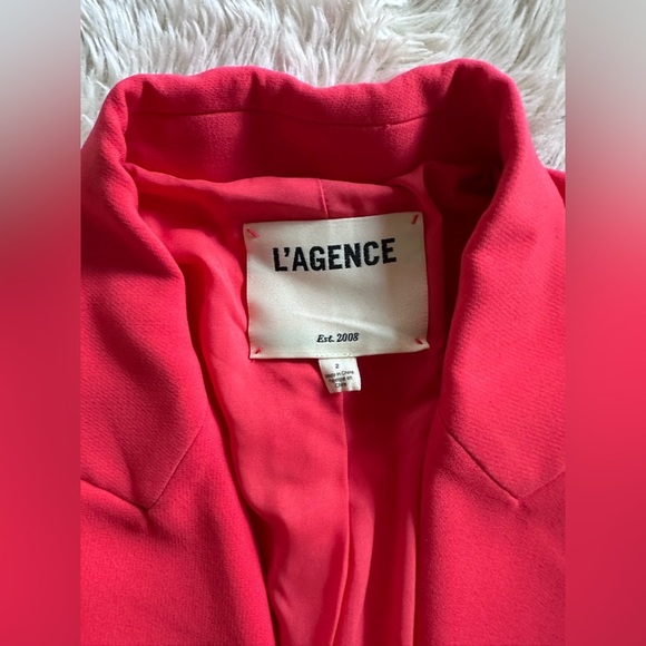 L’Agence Chamberlain Blazer Jacket in Hibiscus Coral Red Size 2 - Picture 8 of 16
